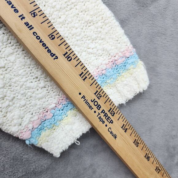 Vtg 90s Allison Smith Sweater Women’s 18W White Pink Nubby Knit Cottagecore Mom - Picture 9 of 12